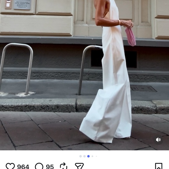 Zara White Halter Neck Jumpsuit - Picture 2 of 4